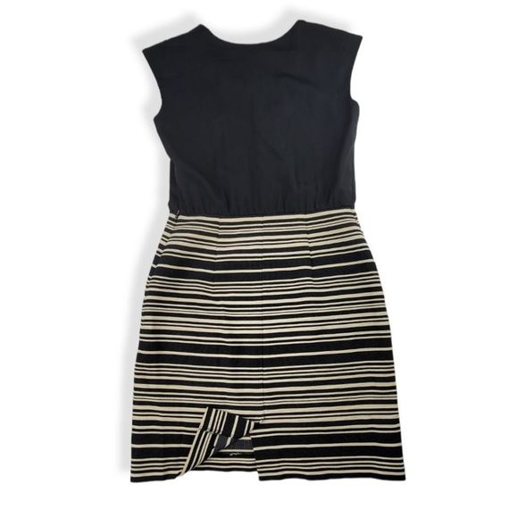 Loft Black and Cream Sleeveless Dress 0 petite - Picture 3 of 4